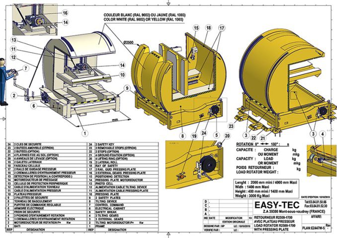 basculeurs de charges 180°